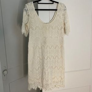 Urban Outfitters Cream Lace Dress Sz L